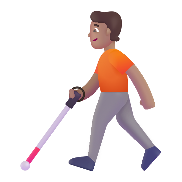 Person With White Cane Color Medium Vector