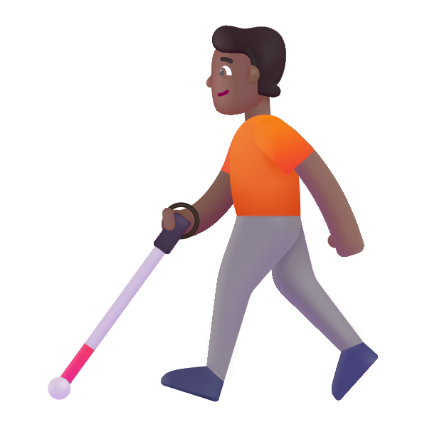 Person With White Cane Color Medium Dark Vector