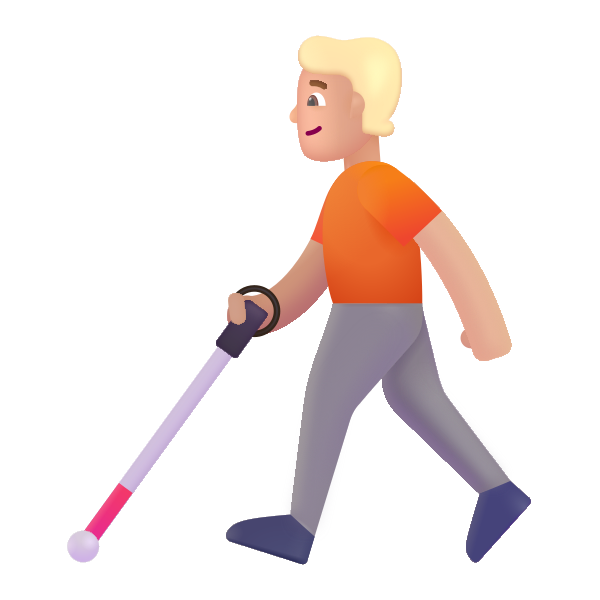 Person With White Cane Color Medium Light