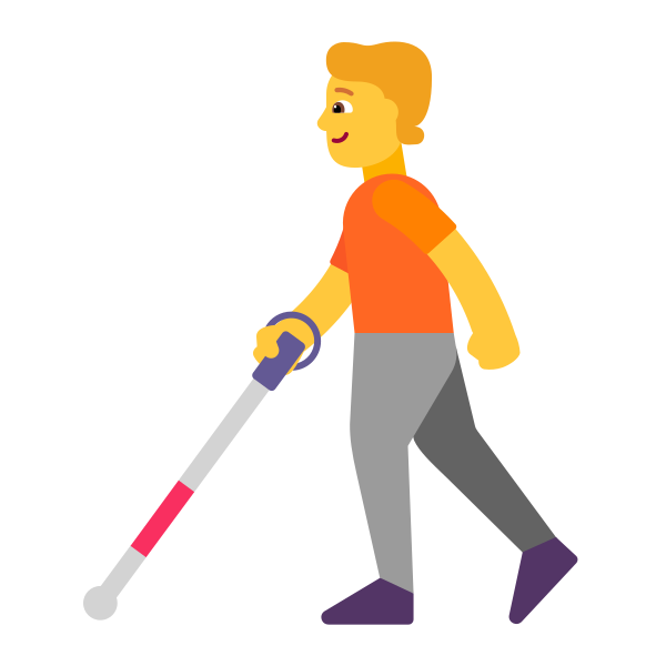 Person With White Cane Flat Default