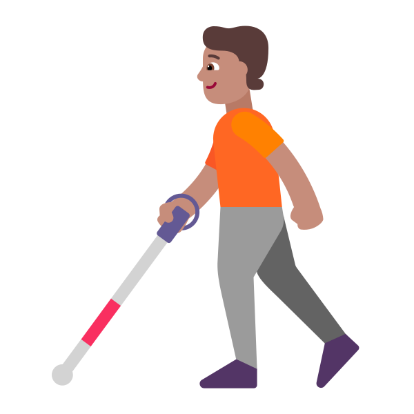 Person With White Cane Flat Medium