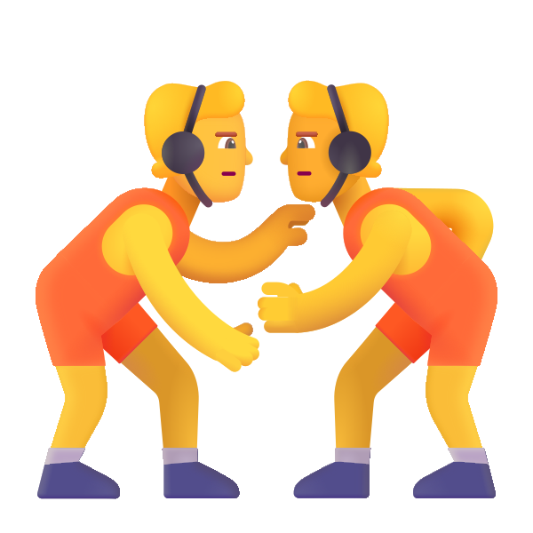 Person Wrestling Color Vector