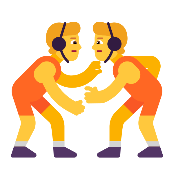Person Wrestling Flat Vector