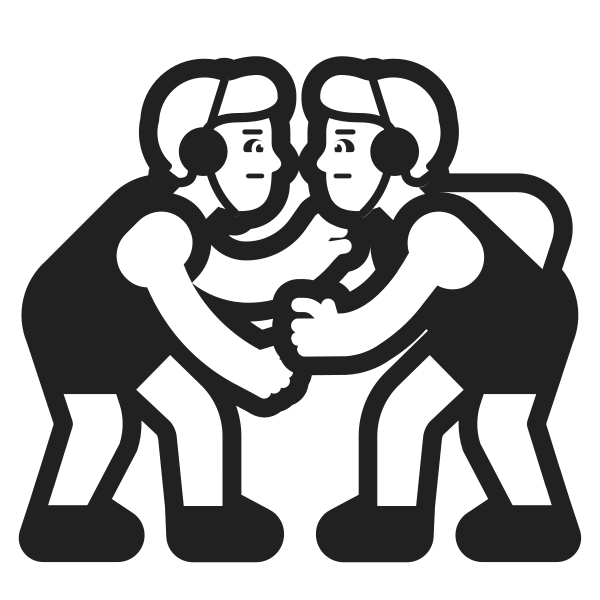 Person Wrestling High Contrast Vector