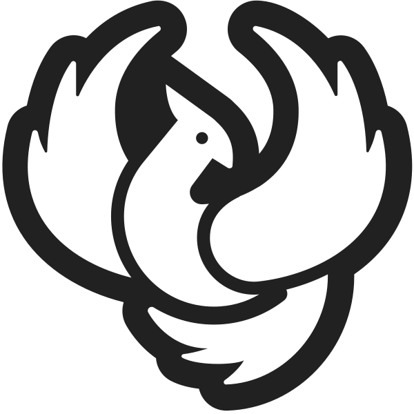Phoenix Bird High Contrast Vector