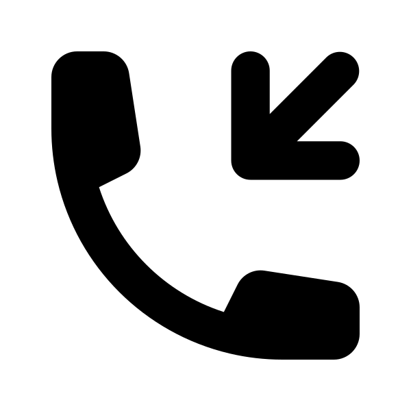 Phone Arrow Down Left Vector