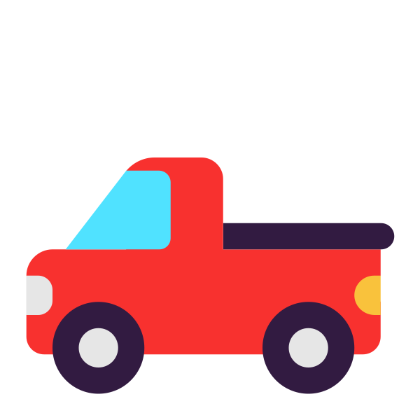 Pickup Truck Flat Vector