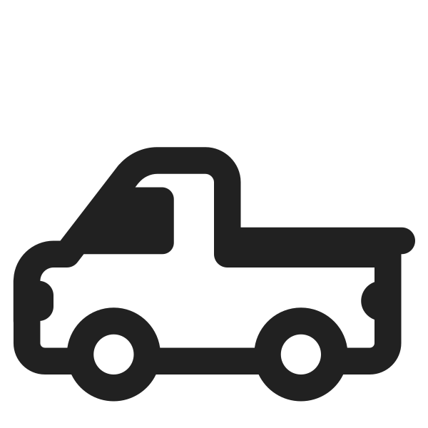Pickup Truck High Contrast Vector