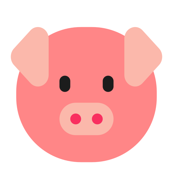 Pig Face Flat Vector