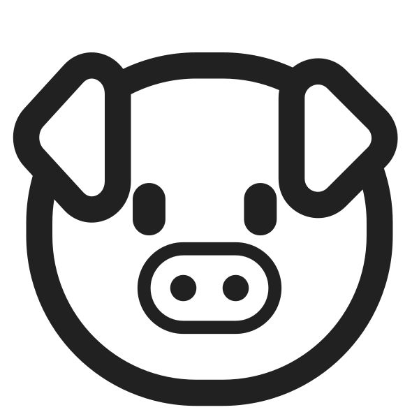 Pig Face High Contrast Vector