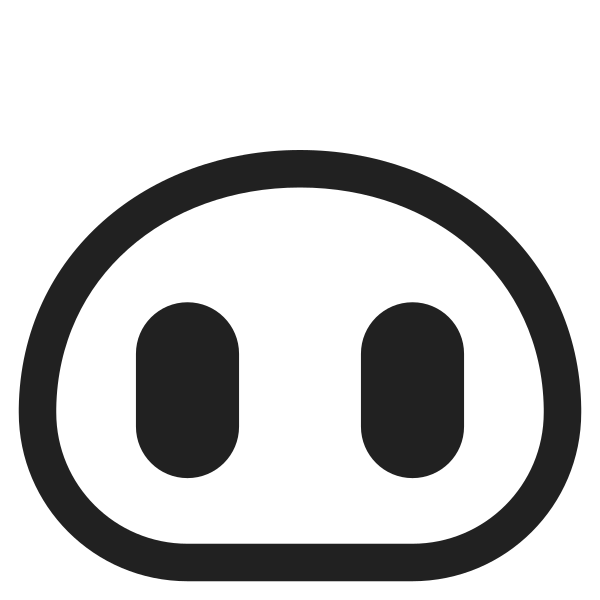 Pig Nose High Contrast Vector