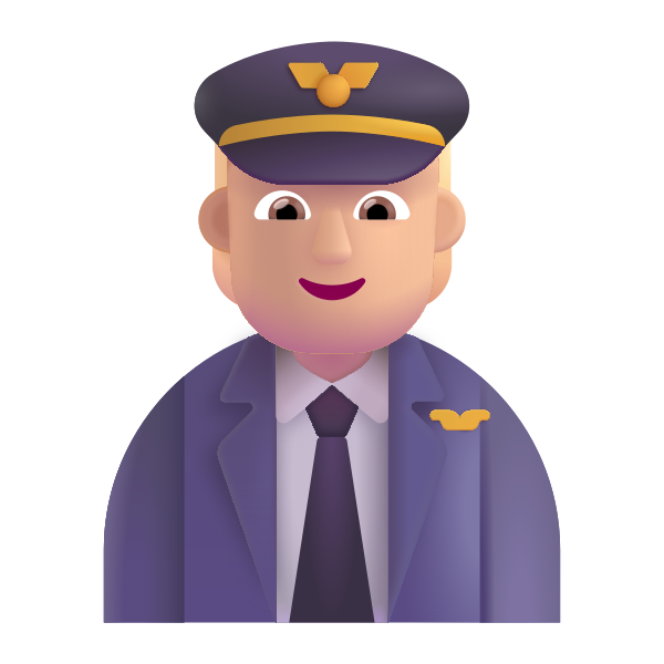 Pilot Color Medium Light Vector