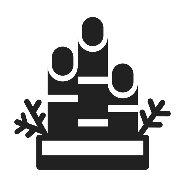 Pine Decoration High Contrast Vector