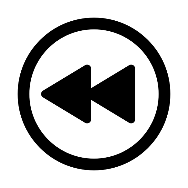 Play Back Circle Outline