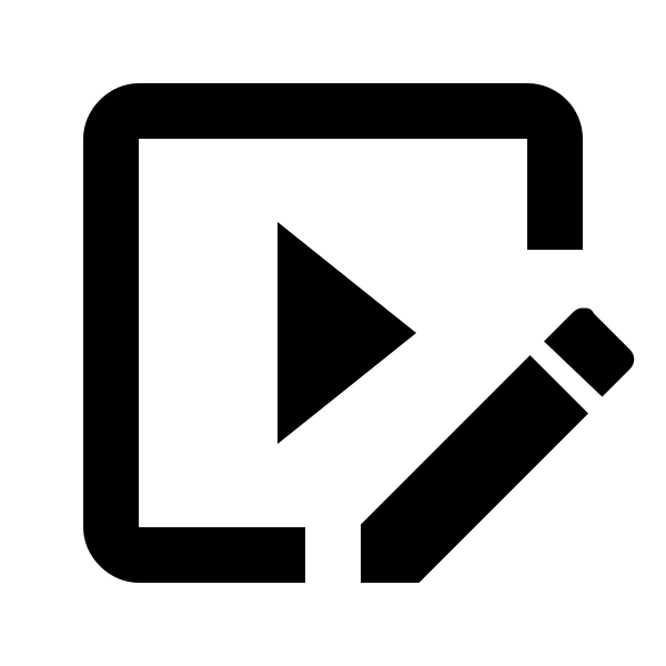 Play Box Edit Outline