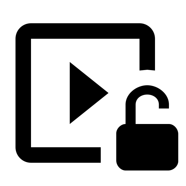 Play Box Lock Open Outline