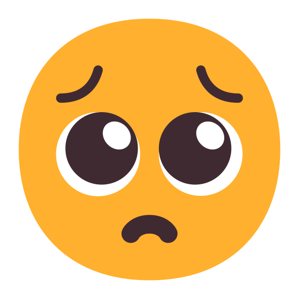 Pleading Face Flat Vector