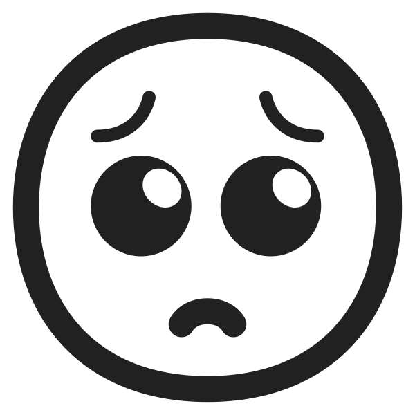 Pleading Face High Contrast Vector
