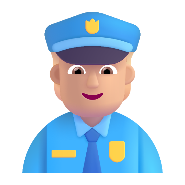 Police Officer Color Medium Light Vector