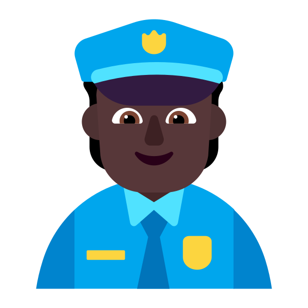 Police Officer Flat Dark Vector