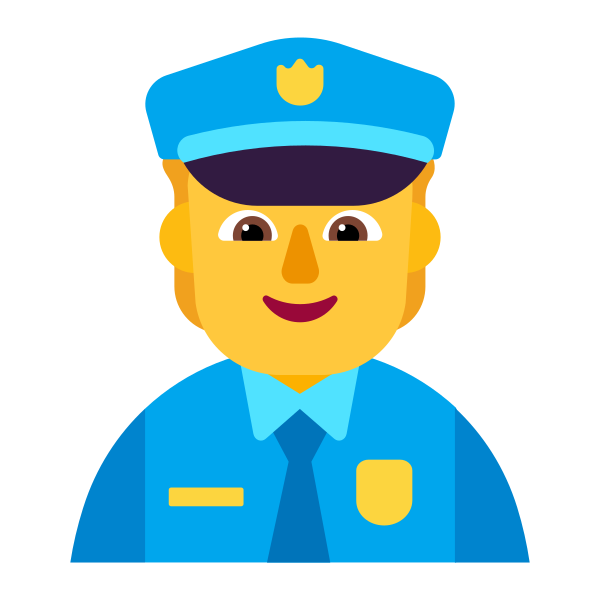 Police Officer Flat Default Vector