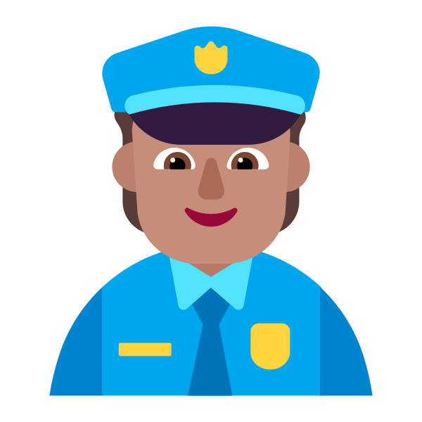 Police Officer Flat Medium Vector