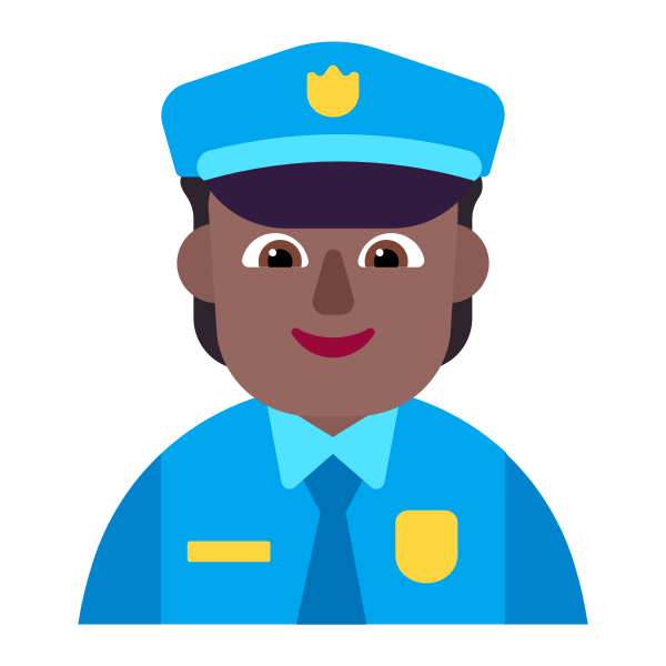 Police Officer Flat Medium Dark Vector