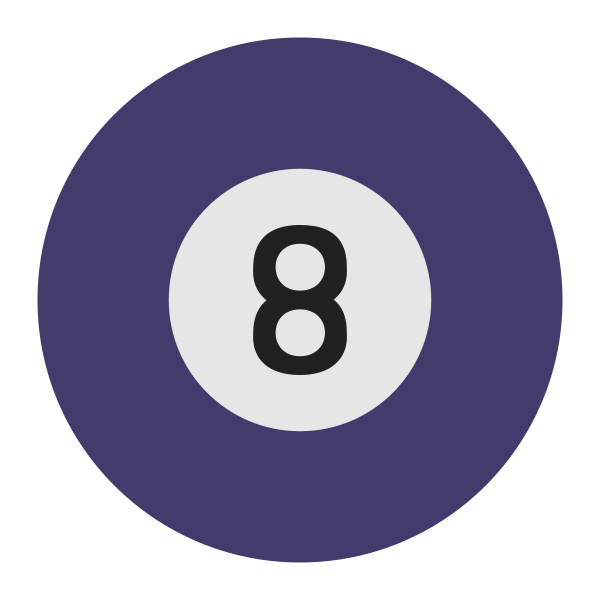 Pool 8 Ball Flat Vector