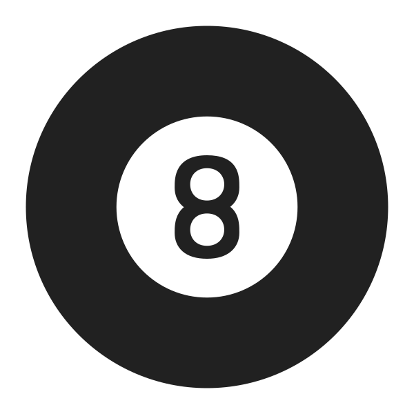 Pool 8 Ball High Contrast Vector