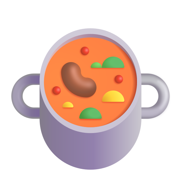 Pot Of Food Color Vector