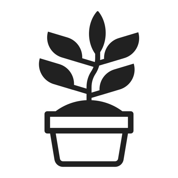 Potted Plant High Contrast Vector