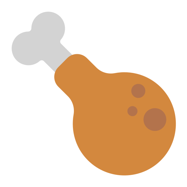 Poultry Leg Flat Vector