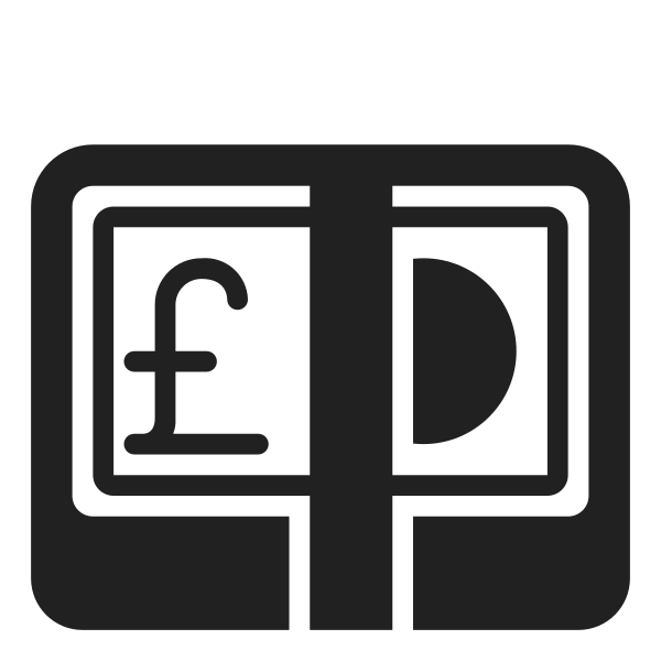 Pound Banknote High Contrast Vector