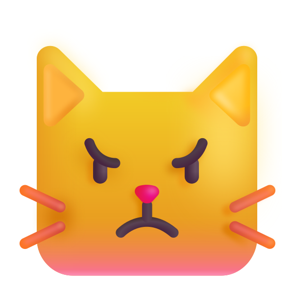 Pouting Cat Color Vector