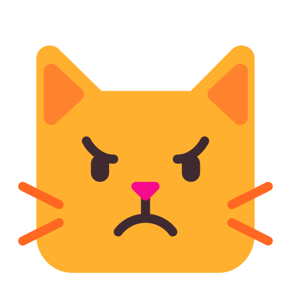 Pouting Cat Flat Vector