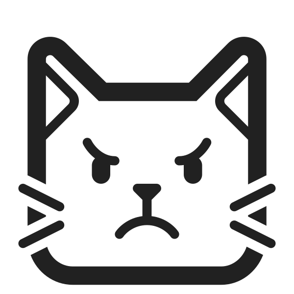 Pouting Cat High Contrast Vector