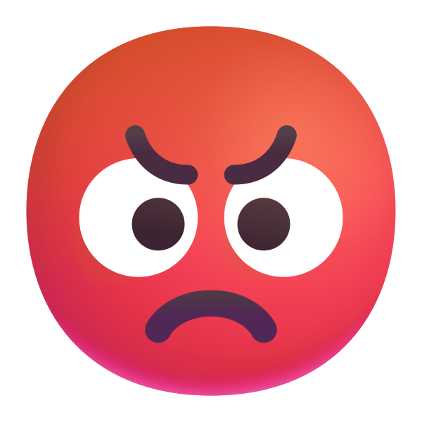 Pouting Face Color Vector