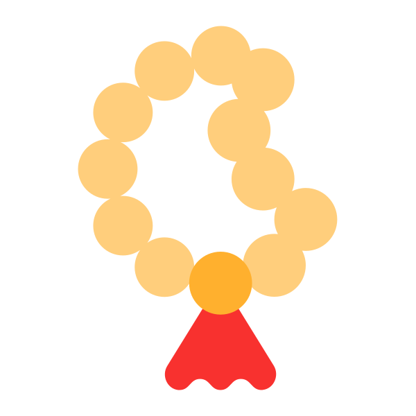 Prayer Beads Flat Vector