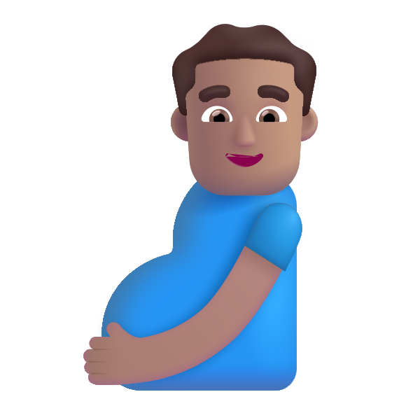 Pregnant Man Color Medium Vector