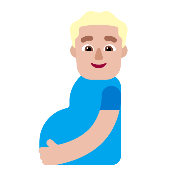 Pregnant Man Flat Medium Light Vector