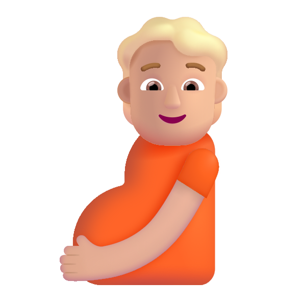 Pregnant Person Color Medium Light Vector