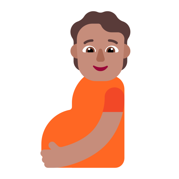 Pregnant Person Flat Medium Vector