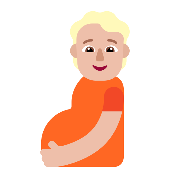 Pregnant Person Flat Medium Light Vector