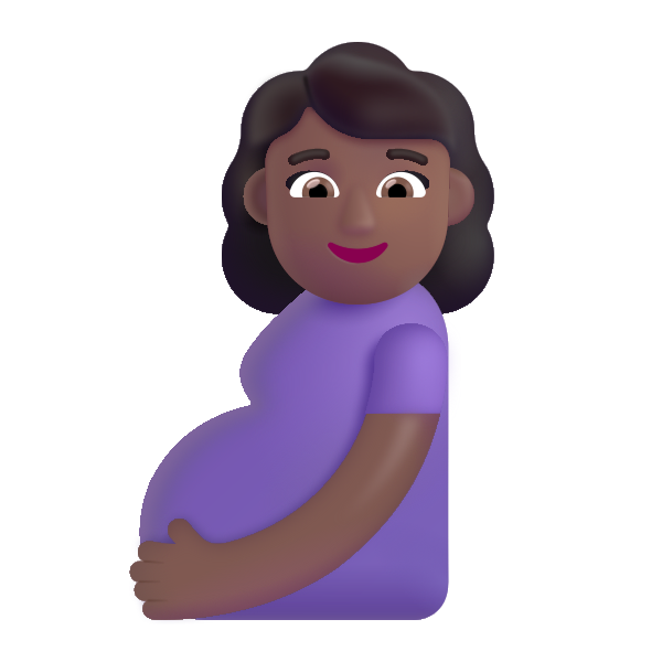 Pregnant Woman Color Medium Dark Vector
