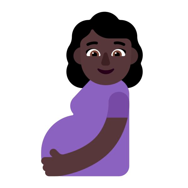Pregnant Woman Flat Dark Vector