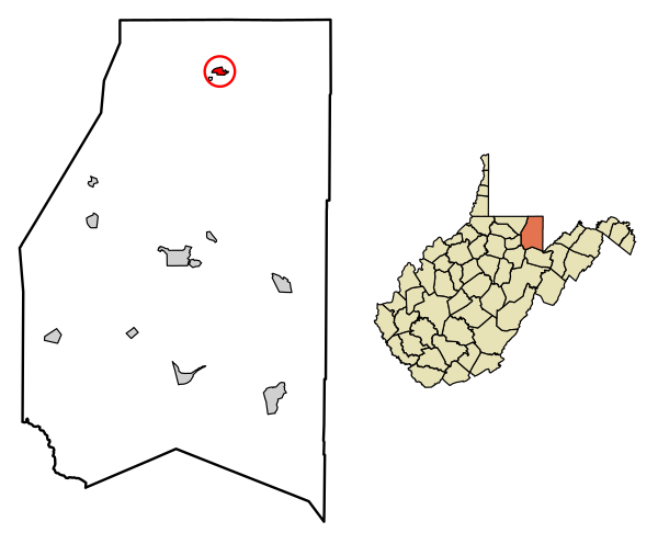 Preston County West Virginia Incorporated And Unincorporated Areas Brandonville Highlighted