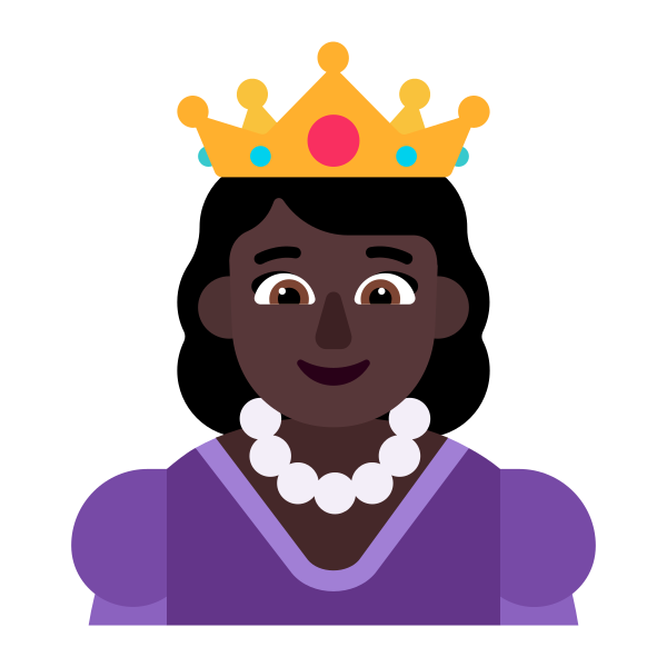 Princess Flat Dark Vector