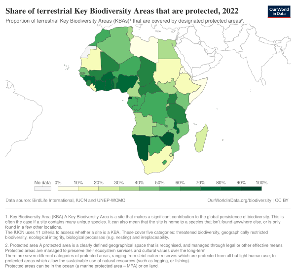 Protected Terrestrial Biodiversity Sites, Africa, 2022