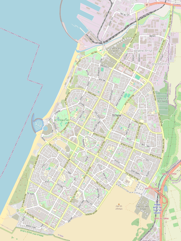 Quarters Of Ashdod Map (Detailed)