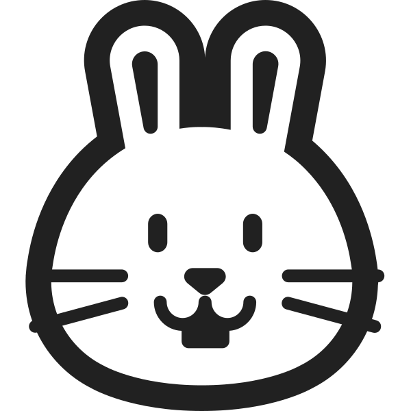 Rabbit Face High Contrast Vector